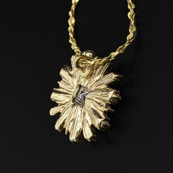 *PRICE DROP* Art Deco Style Rhinestone Pendant on Gold Toned Chain - Upcycled - Picture 7 of 7